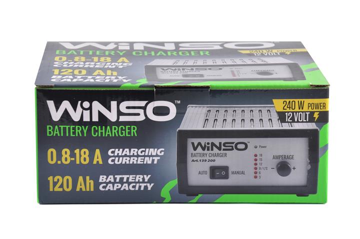 Ładowarka akumulatorów WINSO 12V 18A, wydajność 120A&#x2F;h Winso 139200