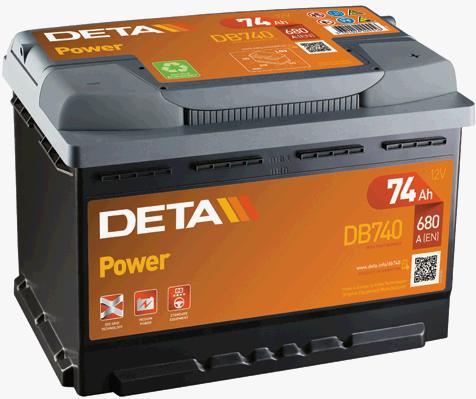 Deta DB740 Battery Deta Power 12V 74AH 680A(EN) R+ DB740: Buy near me at 2407.PL in Poland at an Affordable price!