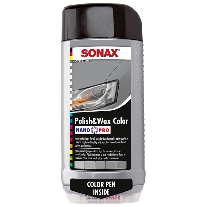 Sonax 296 300 Car polish (Teflon) with NanoPro wax + pencil, metallic gray, 500 ml 296300: Buy near me at 2407.PL in Poland at an Affordable price!