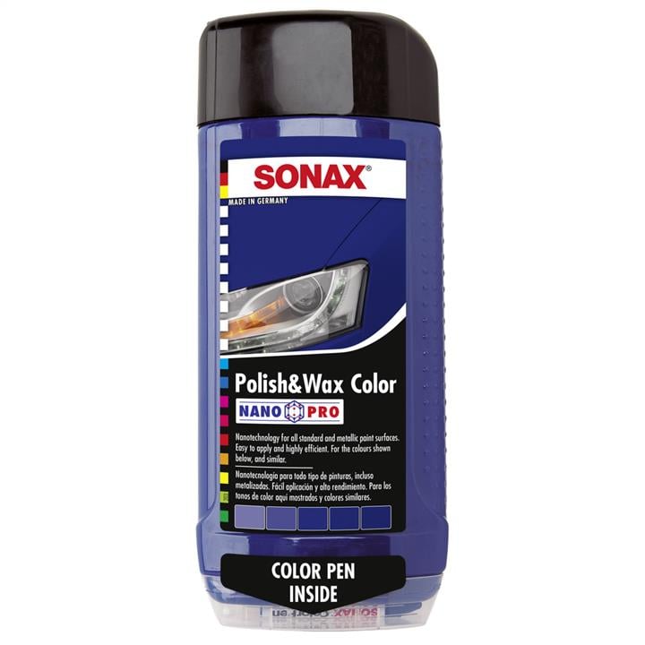 Sonax 296 200 Kolor polski z wosku ołówkiem, niebieski „nano pro”, 500ml 296200: Dobra cena w Polsce na 2407.PL - Kup Teraz!