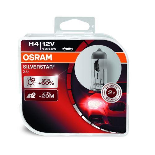 Osram 64193 SV2 DUOBOX Лампа галогенна Osram Silverstar +60% 12В H4 60/55Вт +60% 64193SV2DUOBOX: Приваблива ціна - Купити у Польщі на 2407.PL!