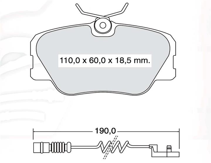 Тормозные колодки дисковые, комплект DAfmi D742EI