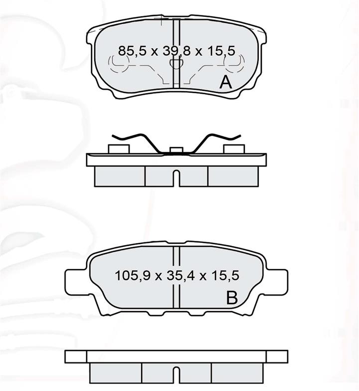 Brake Pad Set, disc brake DAfmi D344E