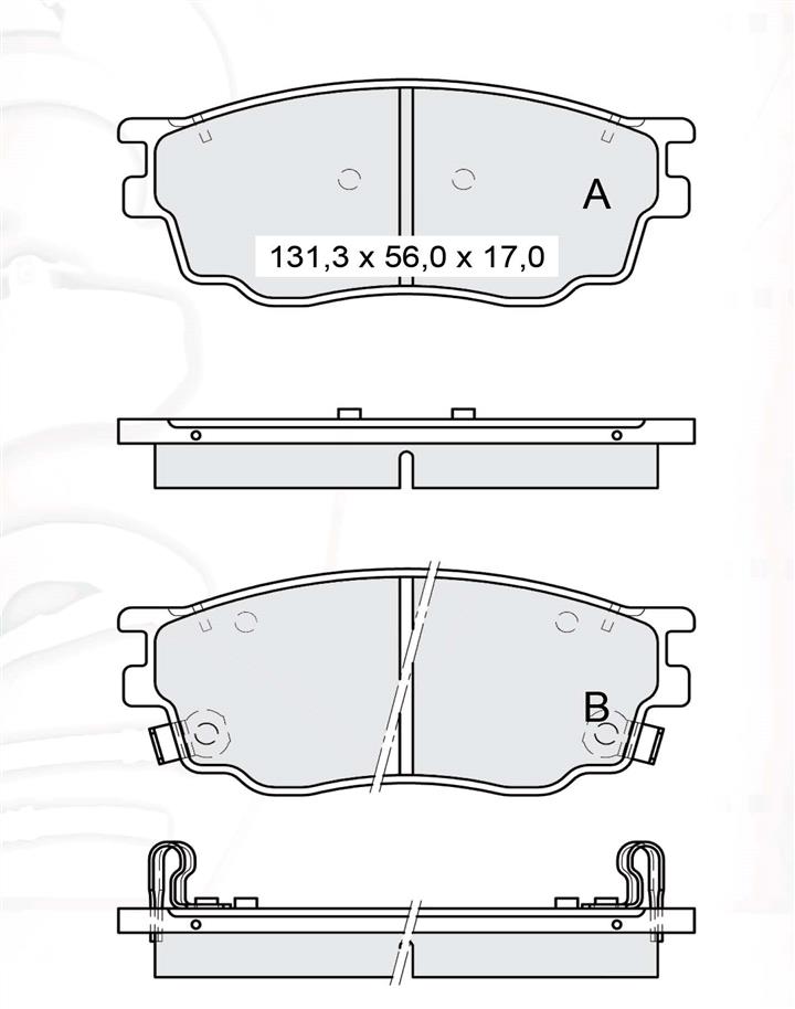 Гальмівні колодки, комплект DAfmi D218E