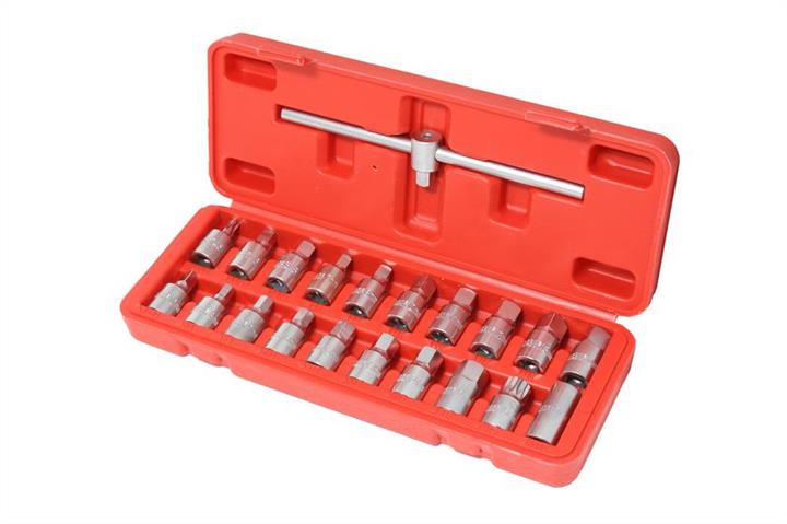 Forsage F-915G2A Oil plug tool kit 3/8 "21pr. (Square: 7.8.10-14mm, 5/16", 3/8 "; T45; M16; H: 8.9,10,12,13,14,17mm, triangle 10mm, inner square 10mm) in a case F915G2A: Buy near me in Poland at 2407.PL - Good price!