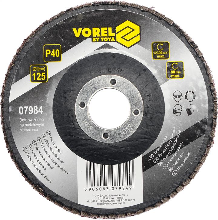 Vorel 07984 Flap disc 125mm, P40 07984: Buy near me in Poland at 2407.PL - Good price!