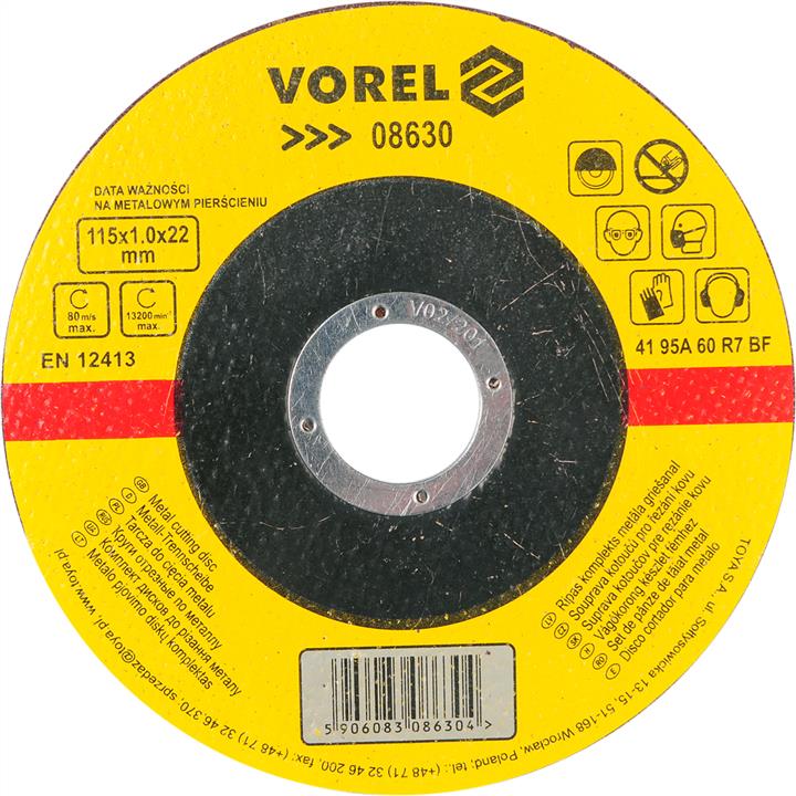 Vorel 08630 Cutting disc for metal 115x1x22mm 08630: Buy near me in Poland at 2407.PL - Good price!