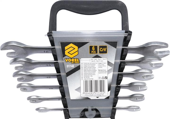 Vorel 51740 Set of spanners, 6-17 mm, 6 pcs 51740: Buy near me in Poland at 2407.PL - Good price!