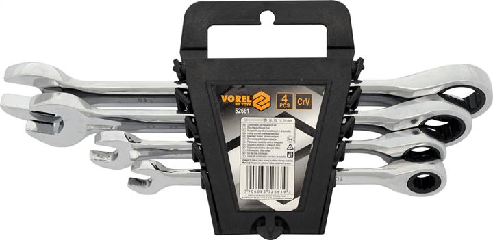 Vorel 52661 Set of open-end wrenches with ratchet, 10,13,17,19, 4 pcs 52661: Buy near me in Poland at 2407.PL - Good price!