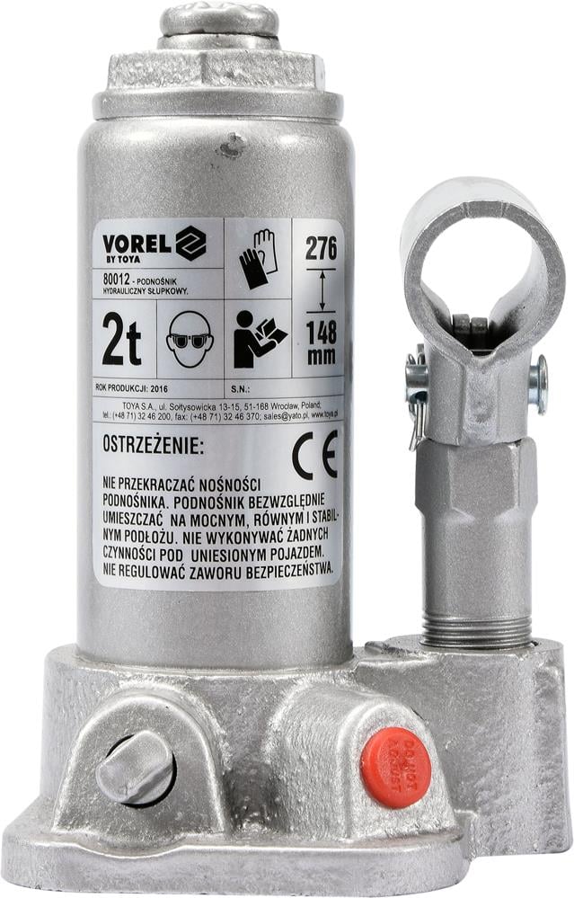 Vorel 80012 Hydraulic bottle jack, 2 t 80012: Buy near me at 2407.PL in Poland at an Affordable price!