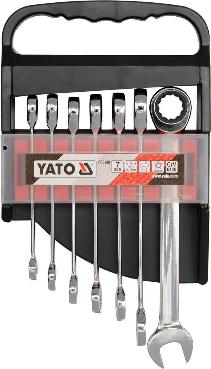 Yato YT-0208 Klucze płasko-oczkowe z grzechotką 10-19 mm, kpl 7 szt YT0208: Dobra cena w Polsce na 2407.PL - Kup Teraz!