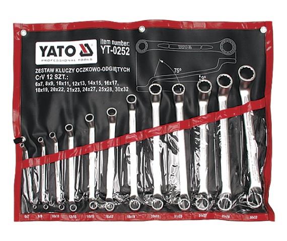 Yato YT-0252 Klucze oczkowe odgięte, satynowe kpl 6-32 mm, 12 cz YT0252: Dobra cena w Polsce na 2407.PL - Kup Teraz!
