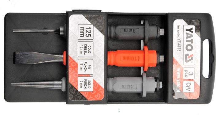 Yato YT-4713 Set of chisels and center punches, 125 mm, 3 pcs YT4713: Buy near me in Poland at 2407.PL - Good price!