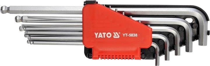 Yato YT-5837 Hex key with ball set, long 12 pcs YT5837: Buy near me in Poland at 2407.PL - Good price!