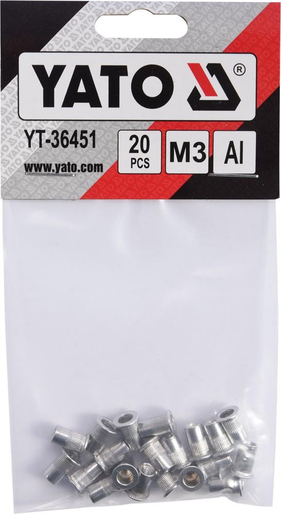 Yato YT-36451 Заклепки резьбовые М3, 20шт YT36451: Отличная цена - Купить в Польше на 2407.PL!