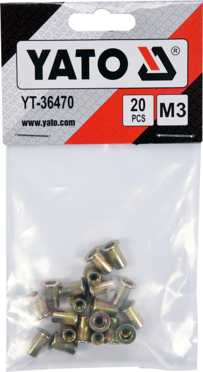 Yato YT-36470 Заклепки резьбовые стальные М3х9мм, 20шт YT36470: Отличная цена - Купить в Польше на 2407.PL!