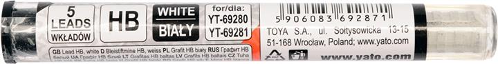 Yato YT-69287 Стержни графитовые для карандаша, белые 5 шт YT69287: Отличная цена - Купить в Польше на 2407.PL!