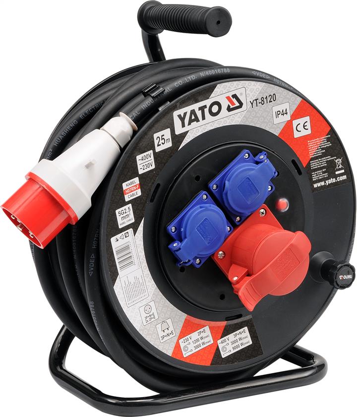 Yato YT-8120 Подовжувач електричний на котушці 2 5м, 5х2, 5 мм, 230 - 380 V YT8120: Купити у Польщі - Добра ціна на 2407.PL!