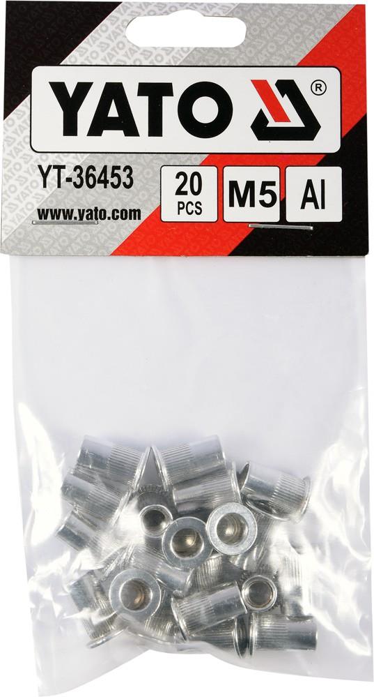 Nitonakrętki aluminiowe m5, 20szt Yato YT-36453