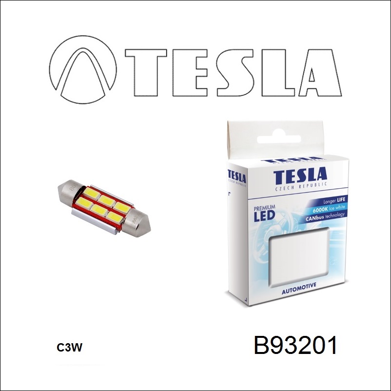 Tesla B93201 LED lamp Festoon 33 12V SV8,5 (2 pcs.) B93201: Buy near me in Poland at 2407.PL - Good price!