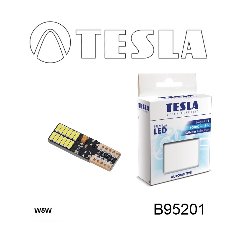 Tesla B95201 LED lamp T10 12V W2,1x9,5d (2 pcs.) B95201: Buy near me at 2407.PL in Poland at an Affordable price!