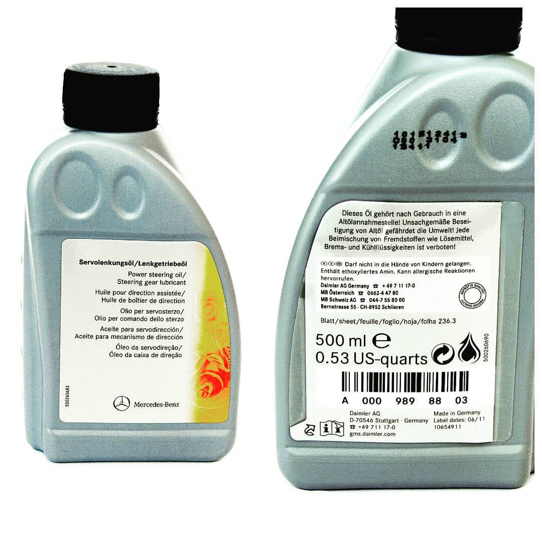 Mercedes A 000 989 88 03 15 Hydraulic oil Mercedes MB 236.3, 0,5 L A000989880315: Buy near me in Poland at 2407.PL - Good price!