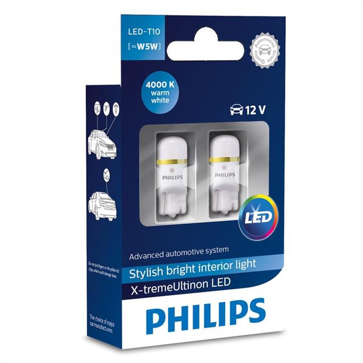 Лампа светодиодная Philips X-tremeUltinon LED T10 (W5W) 12В 1Вт Philips 127994000KX2