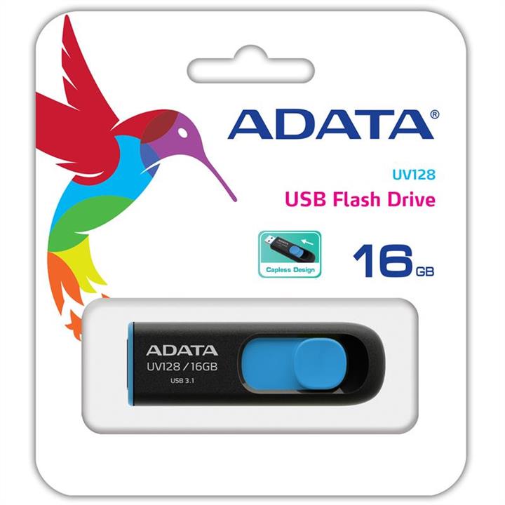 ADATA AUV128-16G-RBE Dysk ADATA 16 GB USB 3.1 UV128 Czarny / Niebieski AUV12816GRBE: Atrakcyjna cena w Polsce na 2407.PL - Zamów teraz!