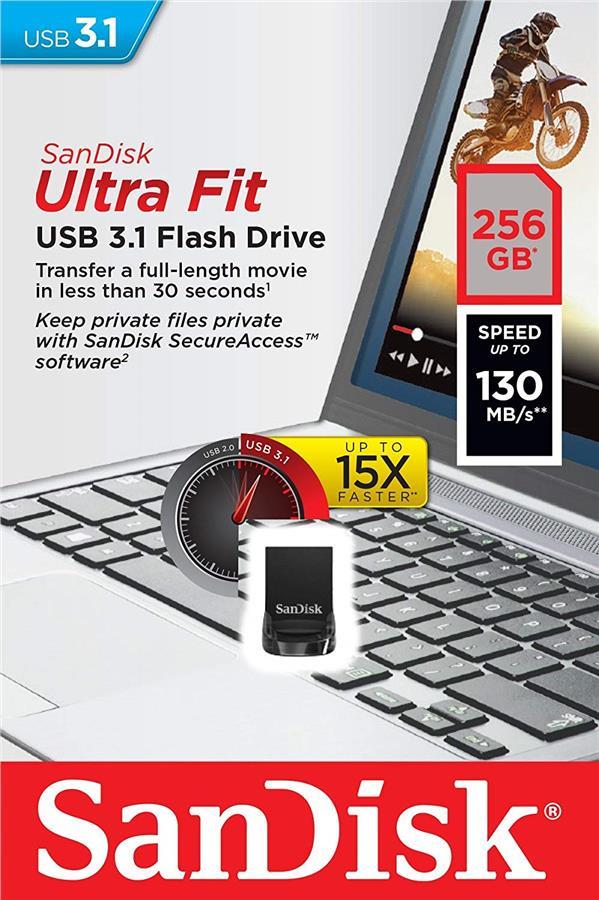 Sandisk SDCZ430-256G-G46 Накопитель SanDisk 256GB USB 3.1 Ultra Fit SDCZ430256GG46: Отличная цена - Купить в Польше на 2407.PL!