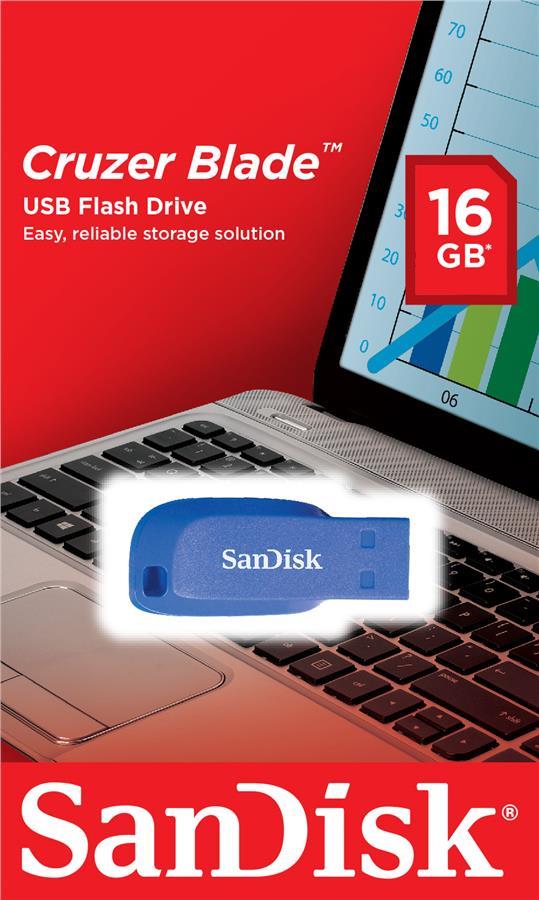 Sandisk SDCZ50C-016G-B35BE SanDisk 16 GB USB Cruzer Blade Blue Electric SDCZ50C016GB35BE: Dobra cena w Polsce na 2407.PL - Kup Teraz!
