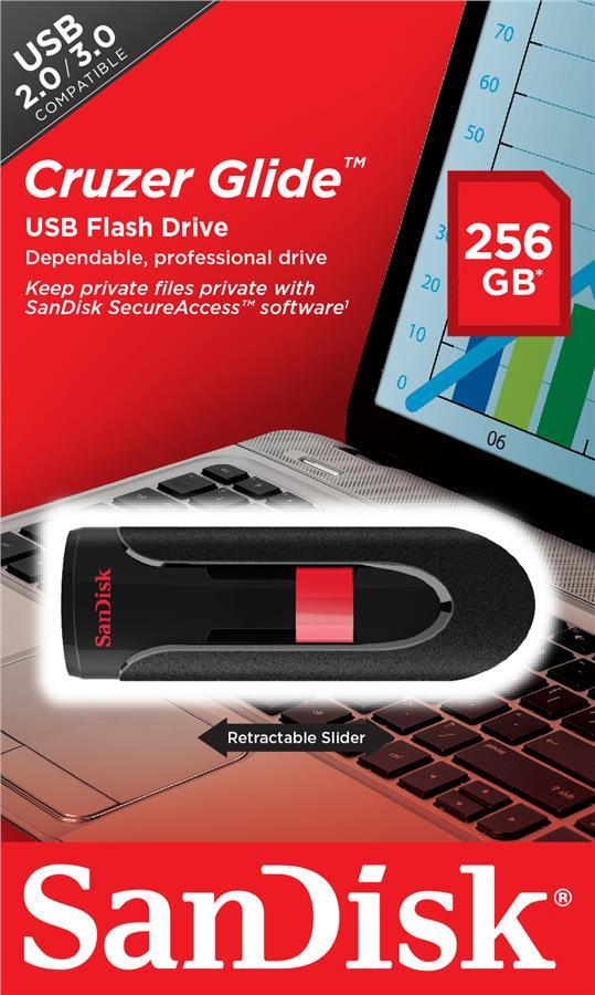 Sandisk SDCZ60-256G-B35 Накопитель SanDisk 256GB USB 2.0 Glide SDCZ60256GB35: Отличная цена - Купить в Польше на 2407.PL!