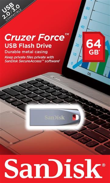 Sandisk SDCZ71-064G-B35 Накопитель Flash SanDisk USB 2.0 Cruzer Force 64Gb Black SDCZ71064GB35: Отличная цена - Купить в Польше на 2407.PL!