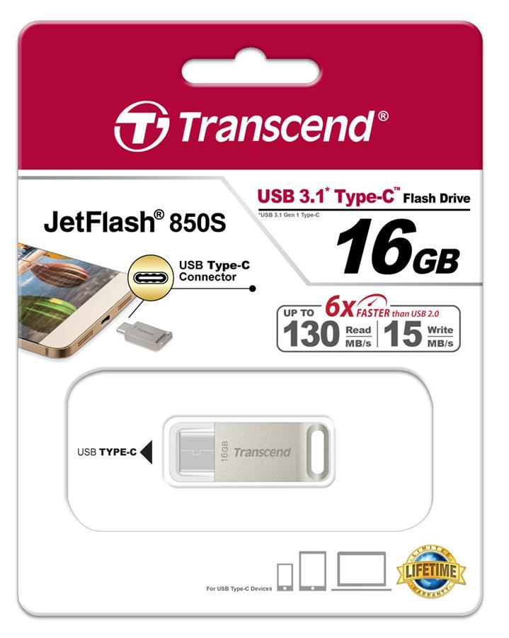 Transcend TS16GJF850S Napęd Transcend 16 GB USB 3.1 Type-C 850 R130MB / s Metal TS16GJF850S: Dobra cena w Polsce na 2407.PL - Kup Teraz!