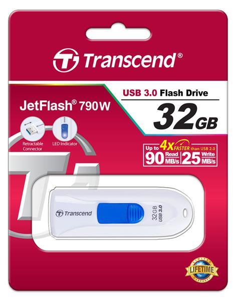 Transcend TS32GJF790W Napęd Transcend 32 GB USB 3.1 JetFlash 790 Biały TS32GJF790W: Dobra cena w Polsce na 2407.PL - Kup Teraz!