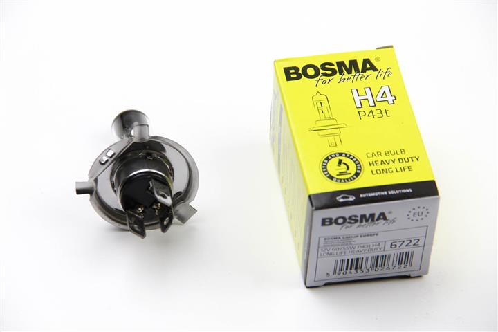 Bosma 6722 Halogen lamp Bosma Heavy Duty Long Life 12V H4 60/55W 6722: Buy near me in Poland at 2407.PL - Good price!