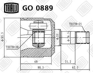 Trialli GO 0889 Gelenksatz, Antriebswelle GO0889: Kaufen Sie zu einem guten Preis in Polen bei 2407.PL!
