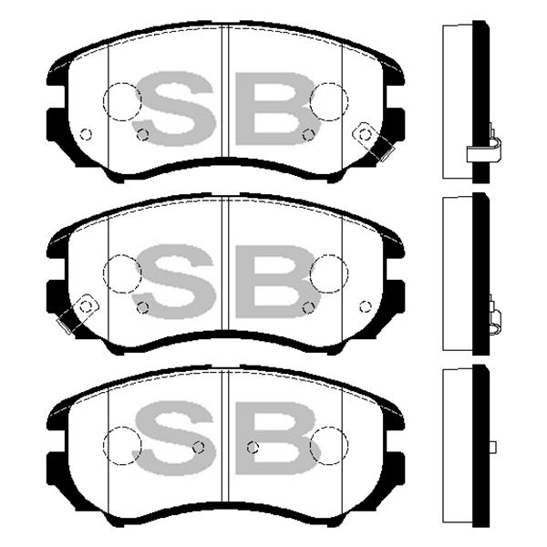 Sangsin SP1202 Front disc brake pads, set SP1202: Buy near me at 2407.PL in Poland at an Affordable price!
