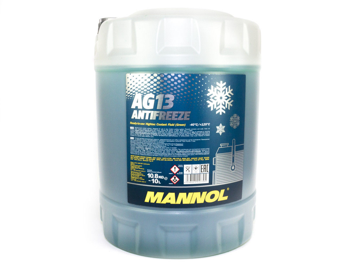 Mannol 4036021157795 Coolant HIGHTEC ANTIFREEZE AG13, green, -40°C, 10 L 4036021157795: Buy near me at 2407.PL in Poland at an Affordable price!