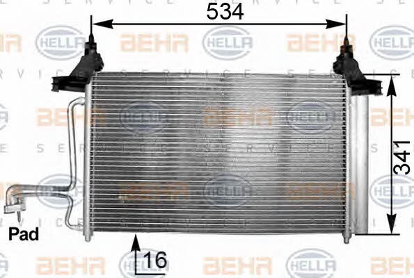 Радиатор кондиционера (Конденсатор) Behr-Hella 8FC 351 301-211