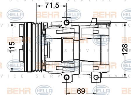 Behr-Hella 8FK 351 334-011 Compressor, air conditioning 8FK351334011: Buy near me in Poland at 2407.PL - Good price!