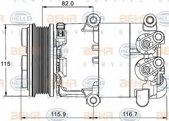 Behr-Hella 8FK 351 334-061 Compressor, air conditioning 8FK351334061: Buy near me in Poland at 2407.PL - Good price!