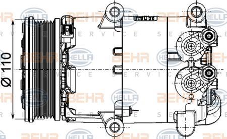 Behr-Hella 8FK 351 334-371 Compressor, air conditioning 8FK351334371: Buy near me in Poland at 2407.PL - Good price!