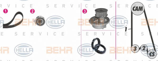 Behr-Hella 8MP 376 800-801 TIMING BELT KIT WITH WATER PUMP 8MP376800801: Buy near me in Poland at 2407.PL - Good price!