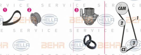 Behr-Hella 8MP 376 801-801 TIMING BELT KIT WITH WATER PUMP 8MP376801801: Buy near me in Poland at 2407.PL - Good price!