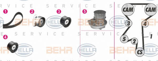 Behr-Hella 8MP 376 801-811 TIMING BELT KIT WITH WATER PUMP 8MP376801811: Buy near me in Poland at 2407.PL - Good price!