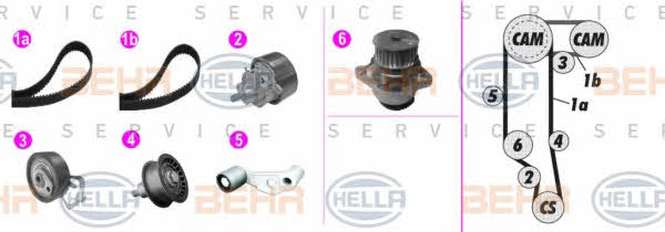 Behr-Hella 8MP 376 801-841 TIMING BELT KIT WITH WATER PUMP 8MP376801841: Buy near me in Poland at 2407.PL - Good price!