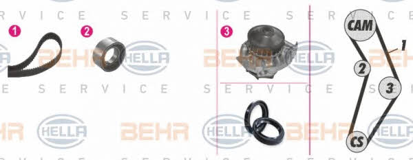 Behr-Hella 8MP 376 801-861 TIMING BELT KIT WITH WATER PUMP 8MP376801861: Buy near me in Poland at 2407.PL - Good price!