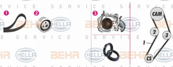 Behr-Hella 8MP 376 801-871 TIMING BELT KIT WITH WATER PUMP 8MP376801871: Buy near me in Poland at 2407.PL - Good price!