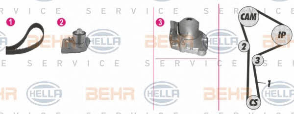 Behr-Hella 8MP 376 802-821 TIMING BELT KIT WITH WATER PUMP 8MP376802821: Buy near me in Poland at 2407.PL - Good price!
