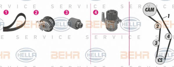 Behr-Hella 8MP 376 802-831 TIMING BELT KIT WITH WATER PUMP 8MP376802831: Buy near me in Poland at 2407.PL - Good price!